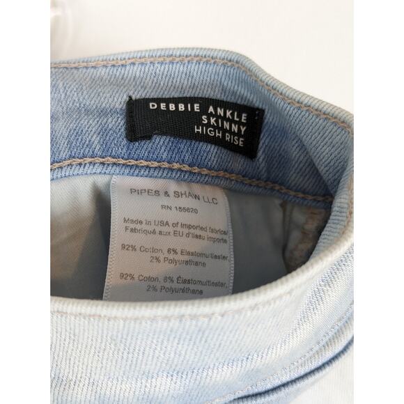 Veronica Beard Jeans Denim Debbie Ankle Skinny High Rise Light Wash Blue Size 31 - Picture 11 of 16
